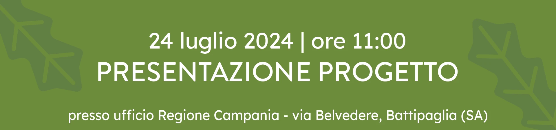 Banner per comunicazione evento di mercoledì 24 luglio 2024 presso la sede della Regione Campania a Battipaglia